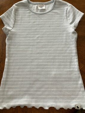 Abercrombie & Fitch Pale Blue Ribbed Short Sleeve Tee